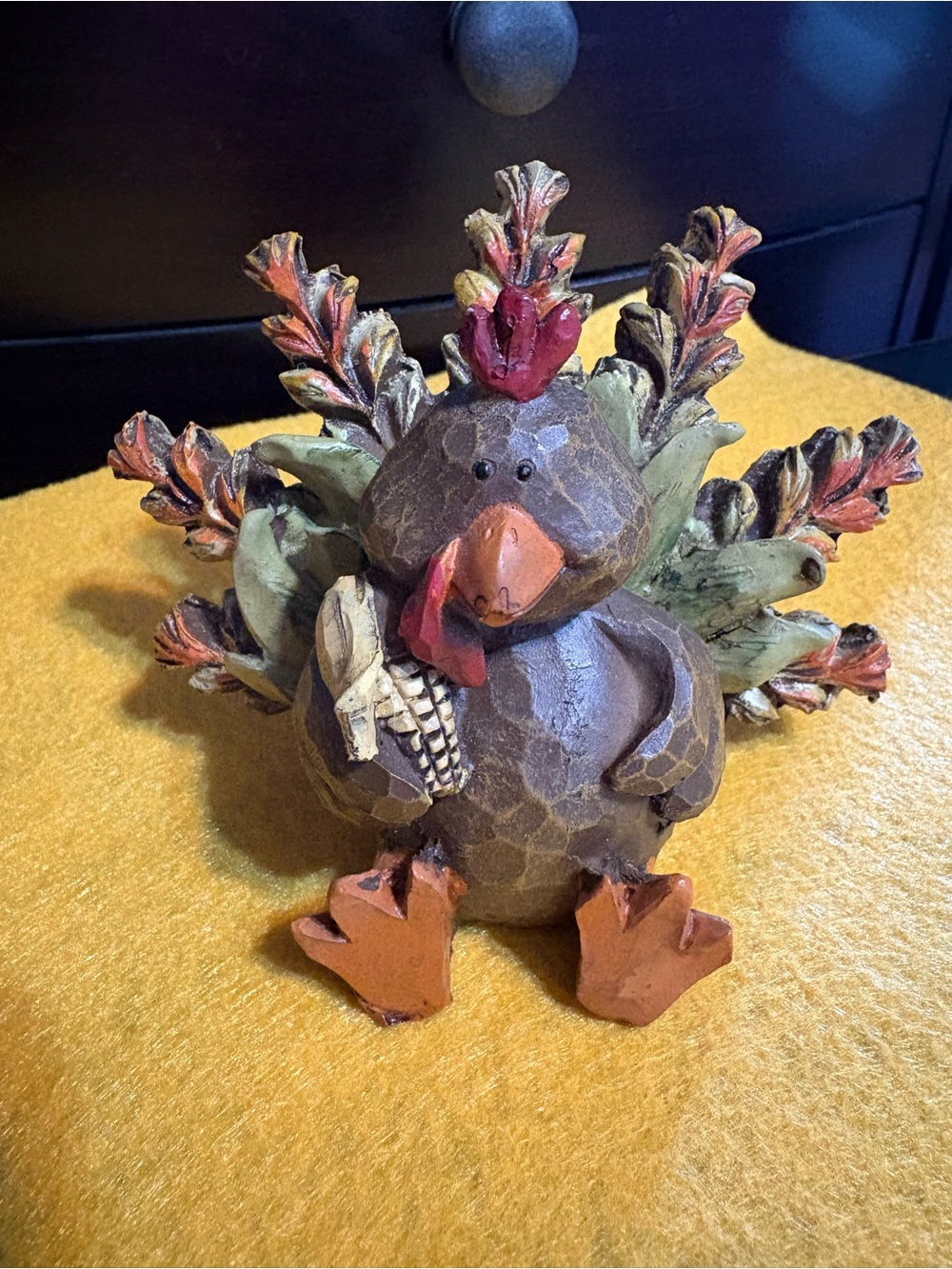 Decorative Brown and Orange Turkey Figurine - Home Accents